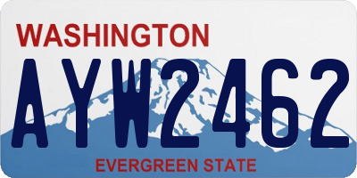 WA license plate AYW2462