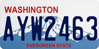 WA license plate AYW2463