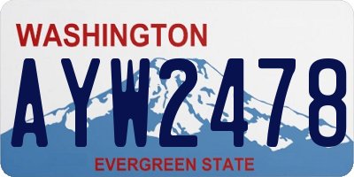 WA license plate AYW2478