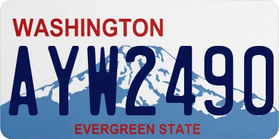 WA license plate AYW2490