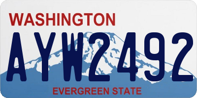 WA license plate AYW2492