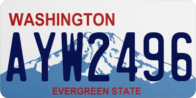 WA license plate AYW2496