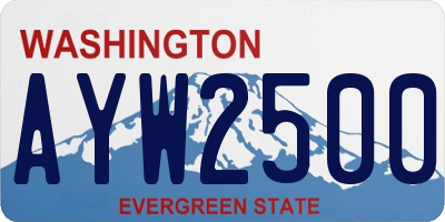 WA license plate AYW2500