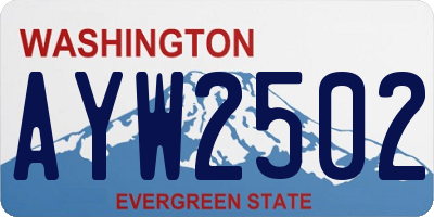 WA license plate AYW2502