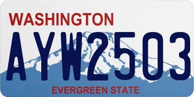 WA license plate AYW2503