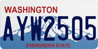 WA license plate AYW2505