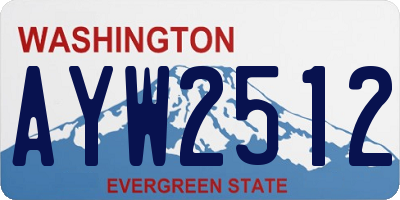 WA license plate AYW2512