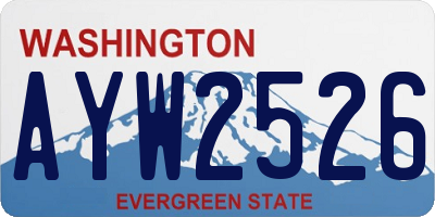 WA license plate AYW2526