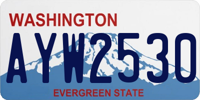 WA license plate AYW2530