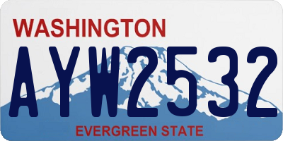 WA license plate AYW2532