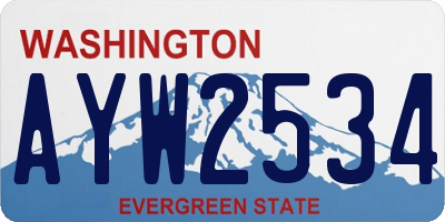 WA license plate AYW2534