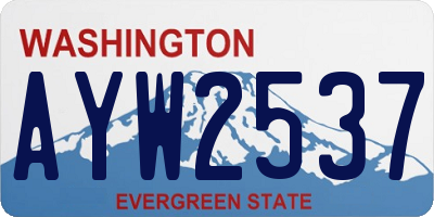 WA license plate AYW2537