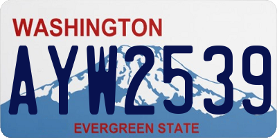 WA license plate AYW2539