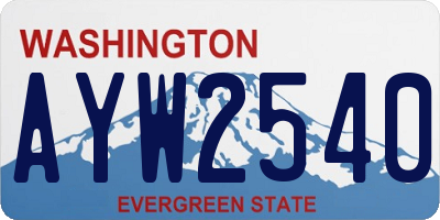 WA license plate AYW2540