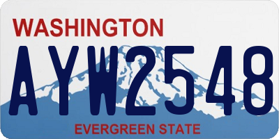 WA license plate AYW2548