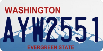 WA license plate AYW2551