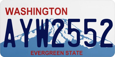 WA license plate AYW2552