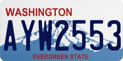 WA license plate AYW2553