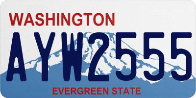 WA license plate AYW2555