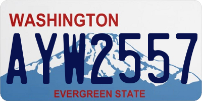 WA license plate AYW2557