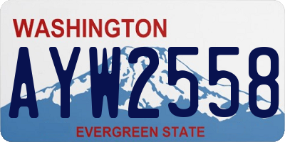 WA license plate AYW2558