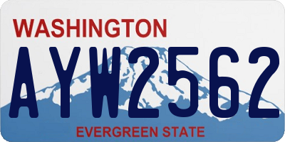 WA license plate AYW2562