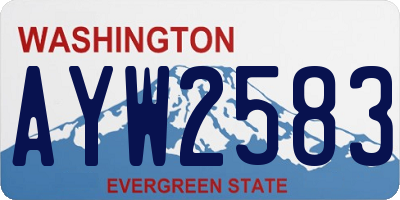 WA license plate AYW2583