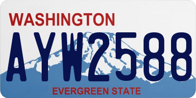 WA license plate AYW2588