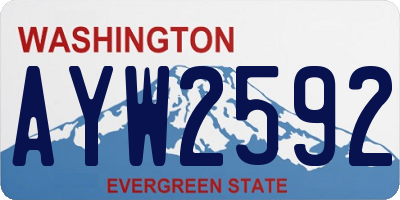 WA license plate AYW2592