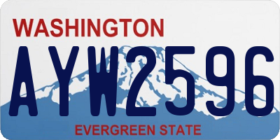 WA license plate AYW2596