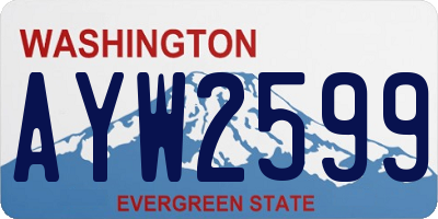 WA license plate AYW2599