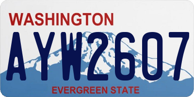 WA license plate AYW2607