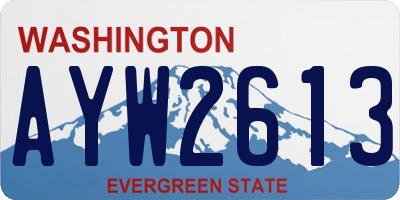 WA license plate AYW2613