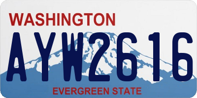 WA license plate AYW2616