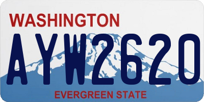 WA license plate AYW2620