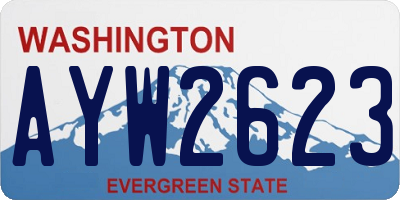 WA license plate AYW2623