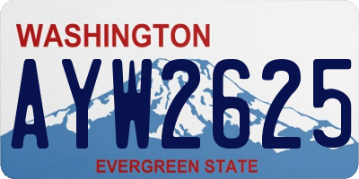WA license plate AYW2625
