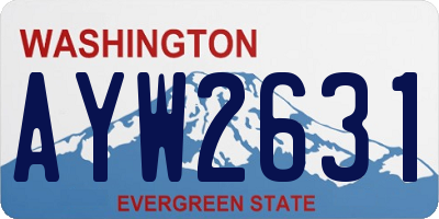 WA license plate AYW2631