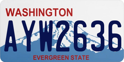 WA license plate AYW2636