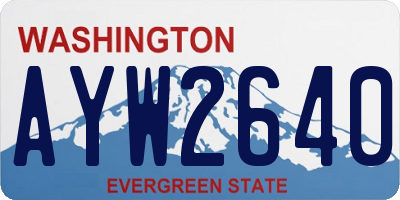 WA license plate AYW2640