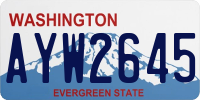 WA license plate AYW2645