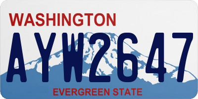 WA license plate AYW2647