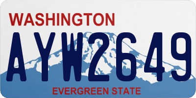 WA license plate AYW2649