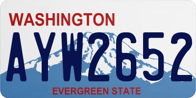 WA license plate AYW2652