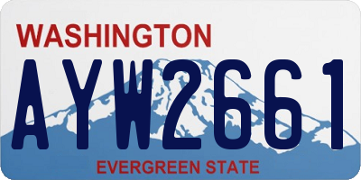 WA license plate AYW2661