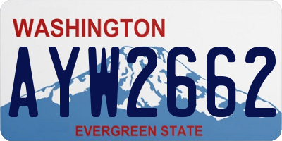 WA license plate AYW2662