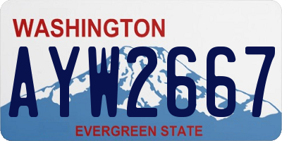 WA license plate AYW2667