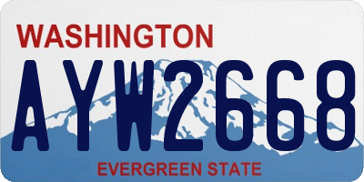 WA license plate AYW2668