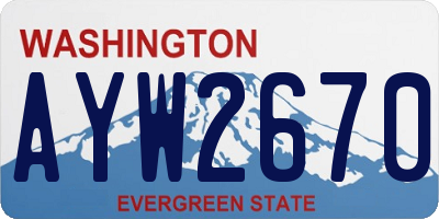 WA license plate AYW2670