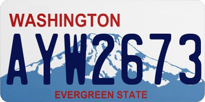 WA license plate AYW2673
